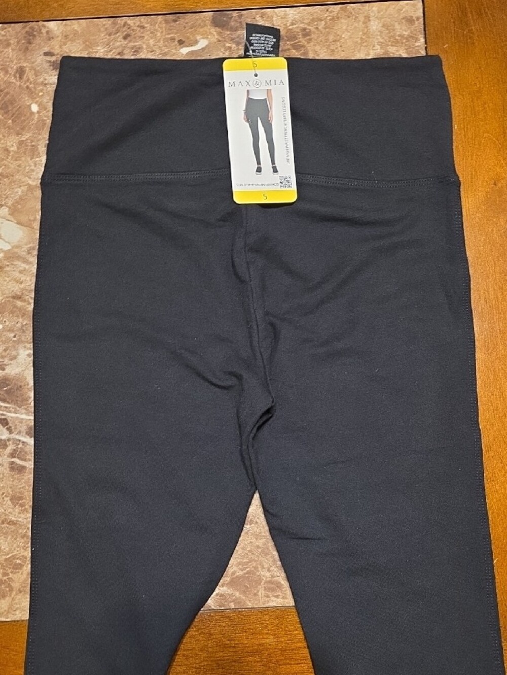 Max&MIA Black High-Waist French Terry Leggings Size Small - Picture 5 of 5